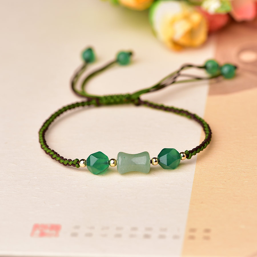 Vintage Fashion Design - Braccialetti con perline di giada naturale