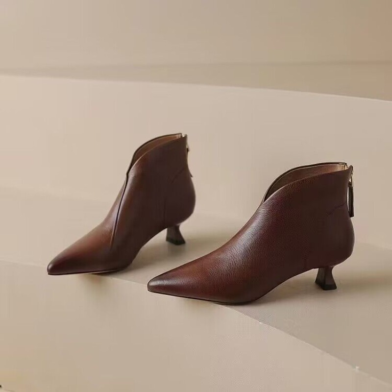 Vintage Fashion Ladies - Stivaletti da donna con punta a