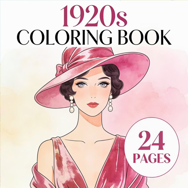 Vintage Fashion Coloring Pages - Libro da colorare anni '20, 24
