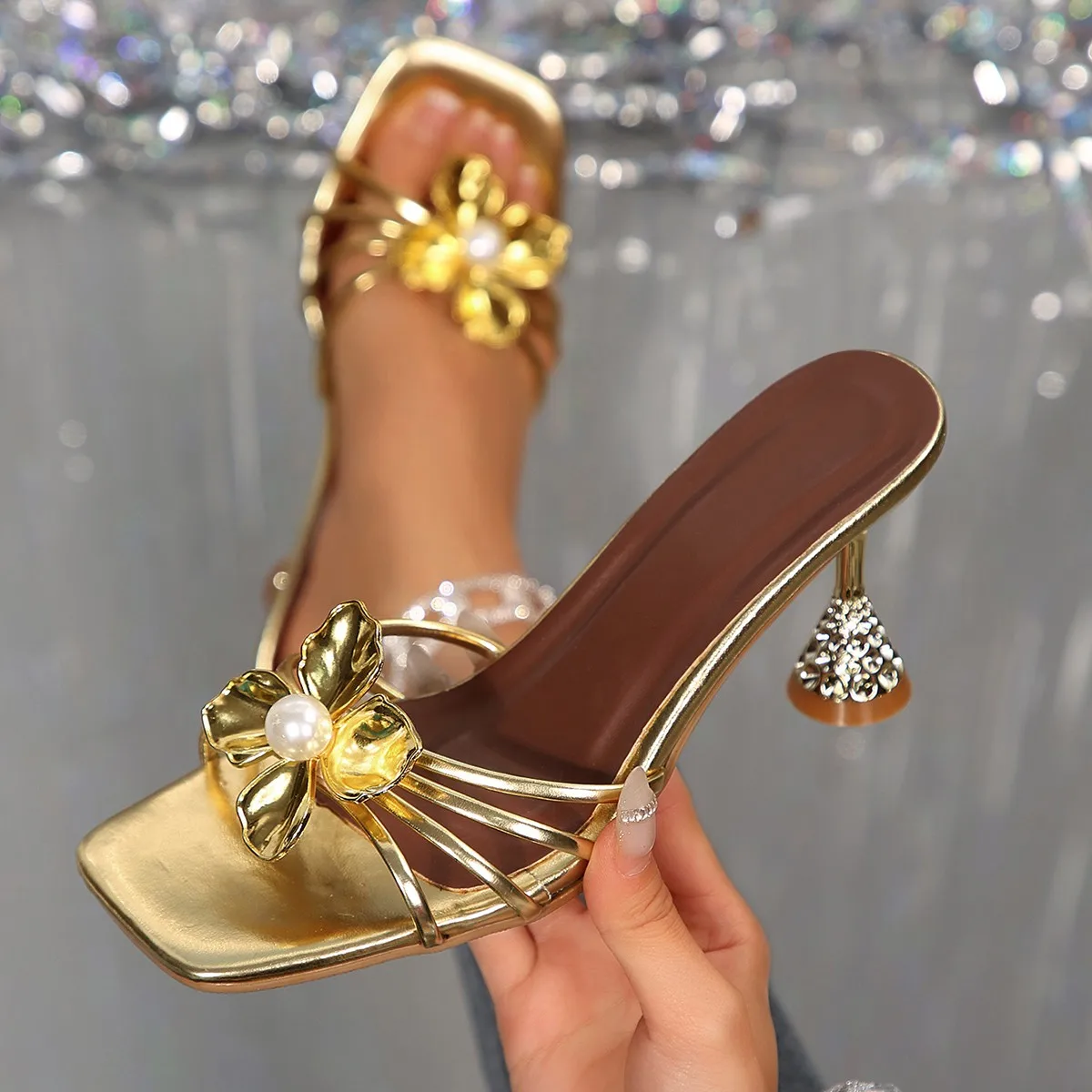 Vintage Fashion Ladies - Sandali Vintage con Tacco a Cono