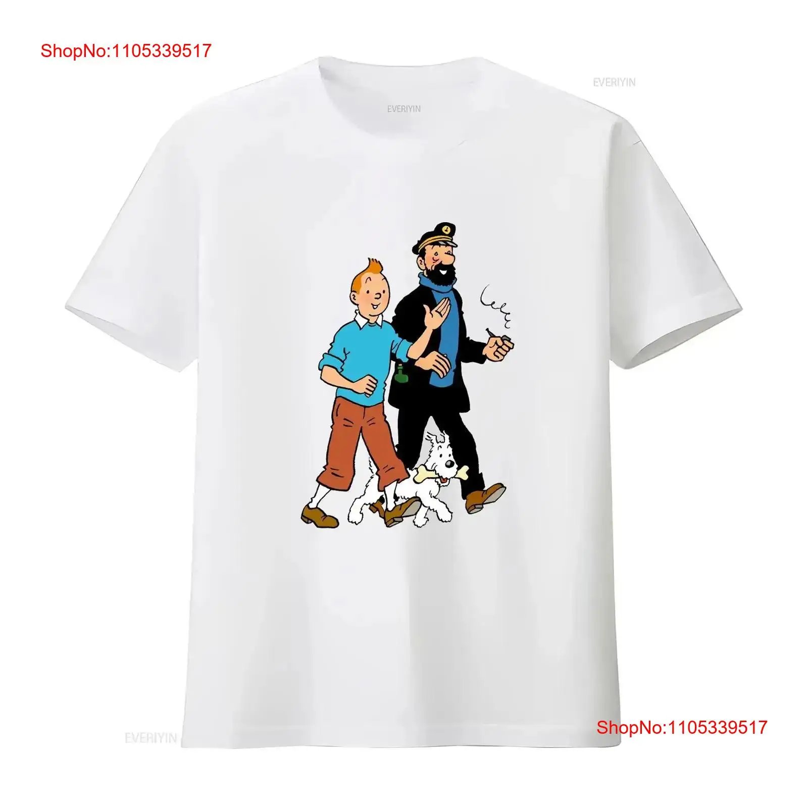 Vintage Flannel Shirt - Maglietta Walking With Captain Haddock Comics