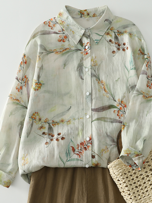 Vintage Fashion Influencer - Camicia da donna a maniche lunghe,
