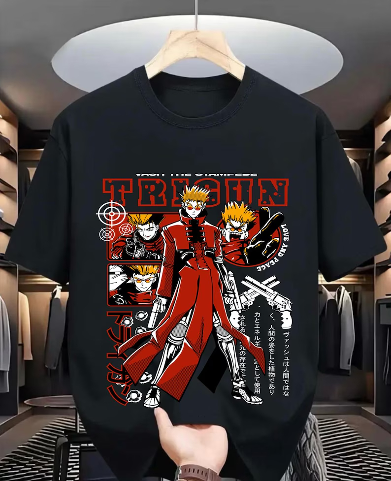 Vintage Fashion T Shirts - T-shirt Trigun Vintage Oversize Unisex con