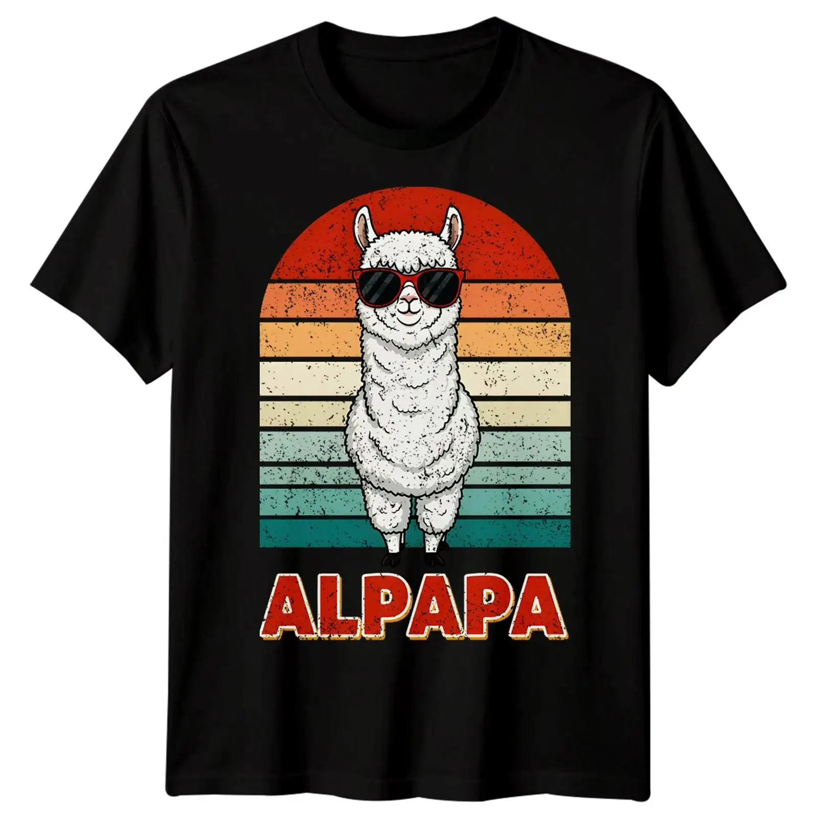 Vintage Fashion Herren - Occhiali da sole Alpaca retrò, T-shirt
