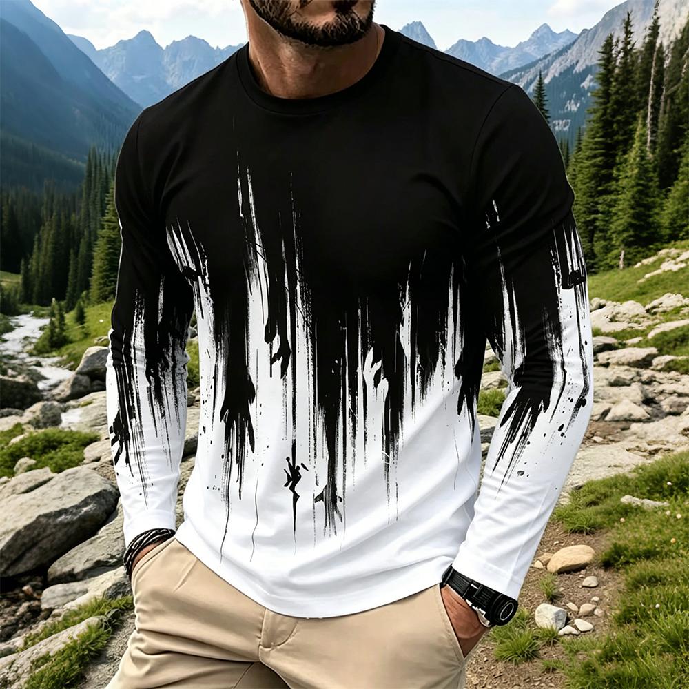 Vintage Fashion T Shirts - T-shirt a maniche lunghe da uomo