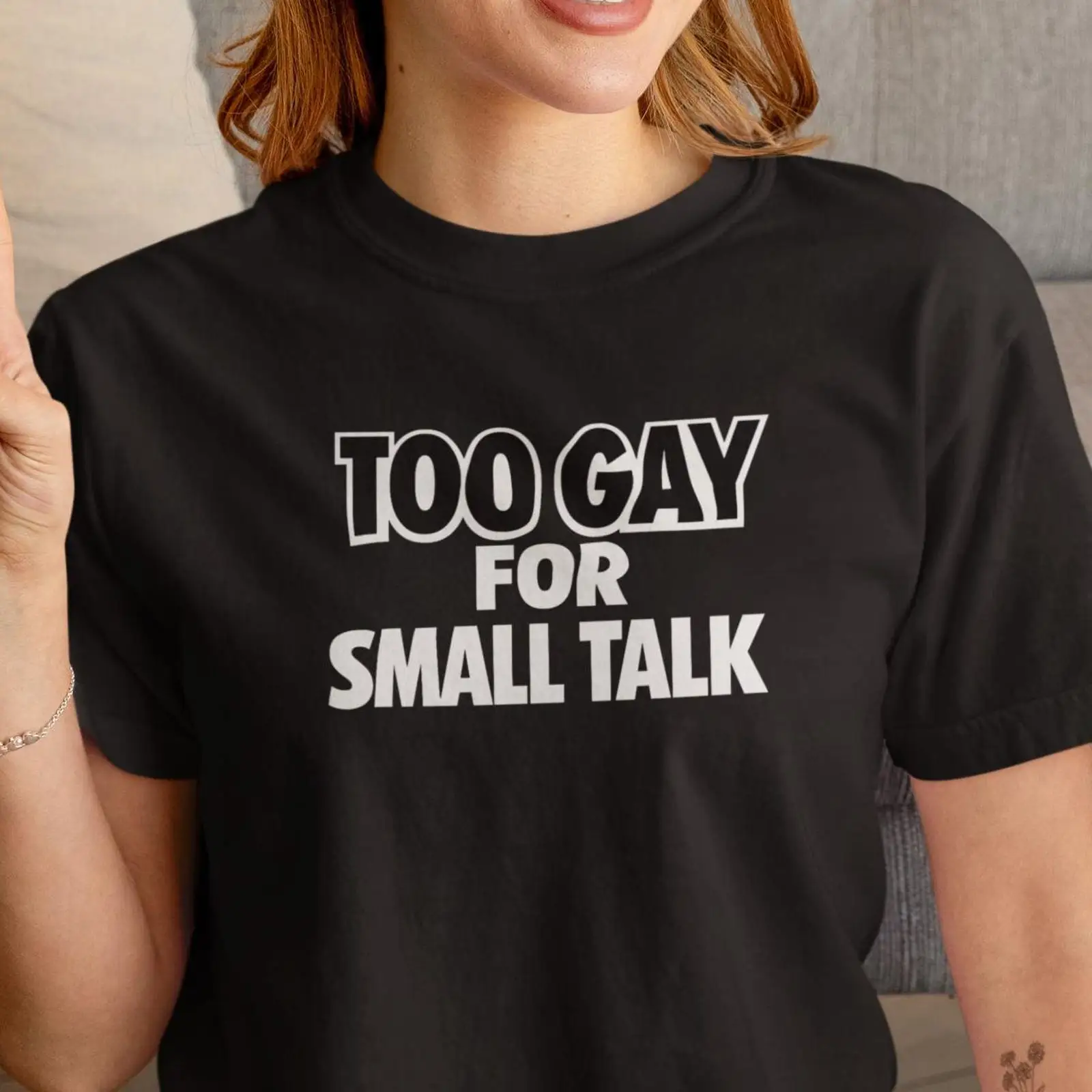 T-shirt Too Gay For Small Talk - Vintage Queer Fashion recensione e prezzo