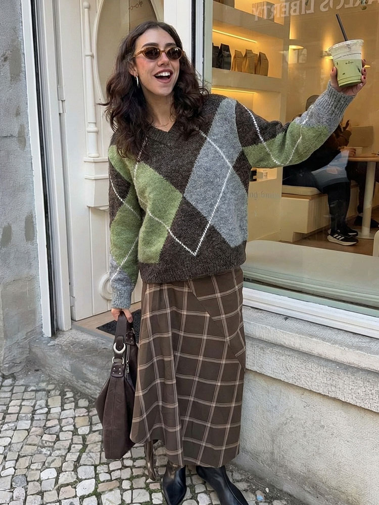HH Moda Donna Argyle Maglione  - Vintage Fashion Trends 2026 recensione e prezzo