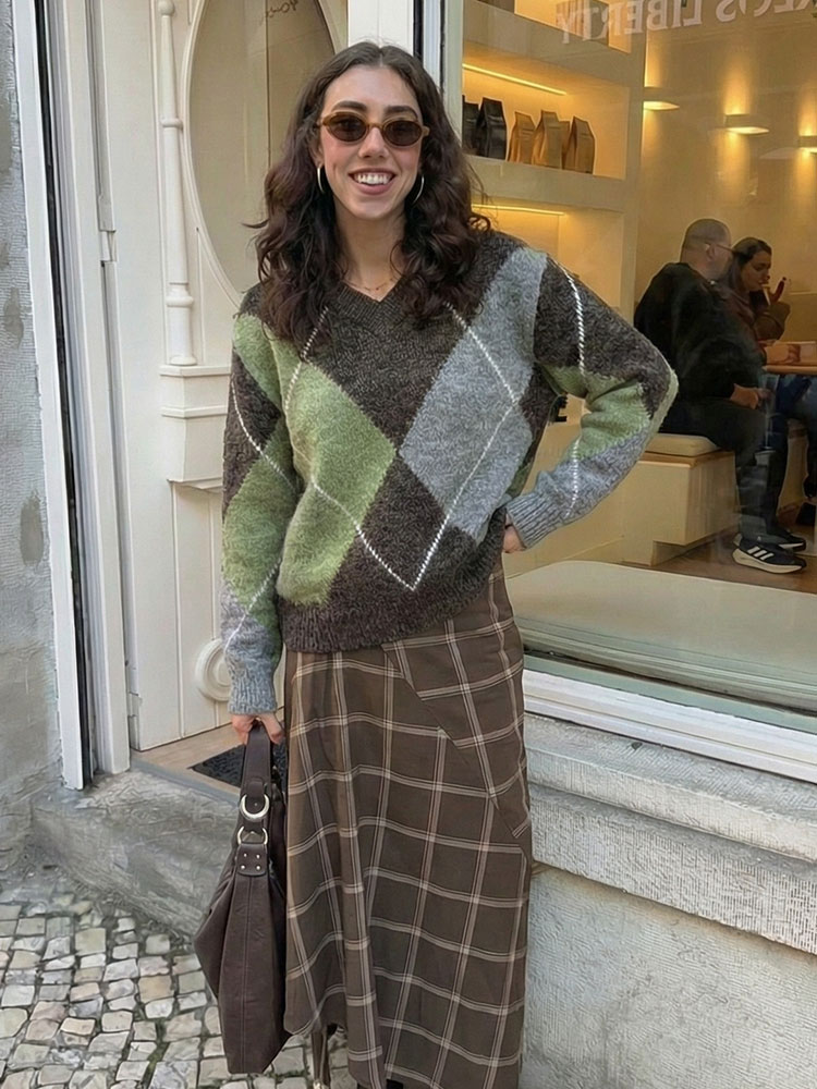 HH Moda Donna Argyle Maglione  - Vintage Fashion Trends 2026 recensione e prezzo