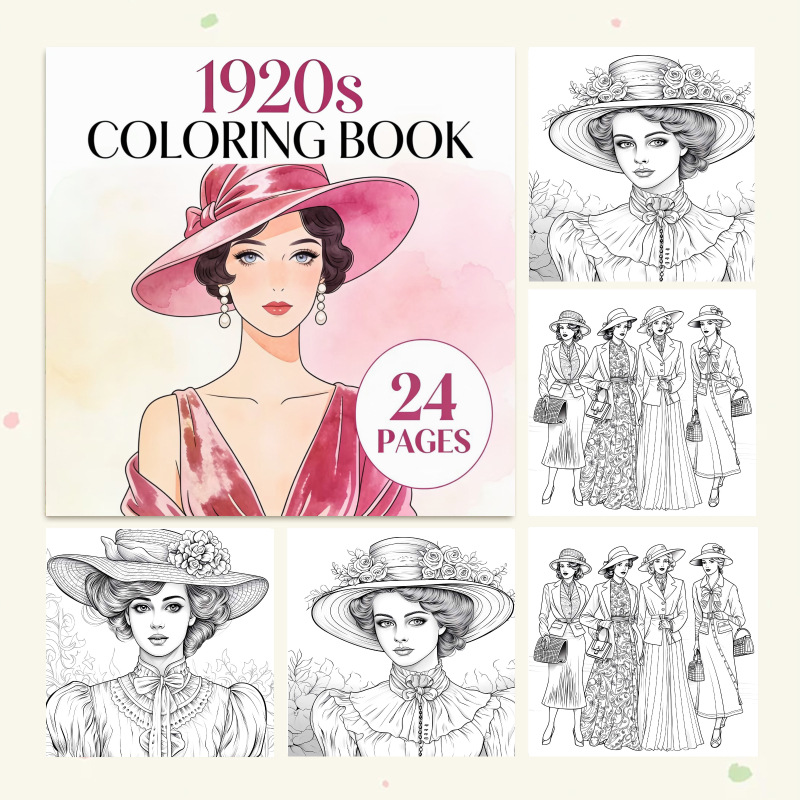 Libro da colorare anni '20, 24 - Vintage Fashion Coloring Pages recensione e prezzo