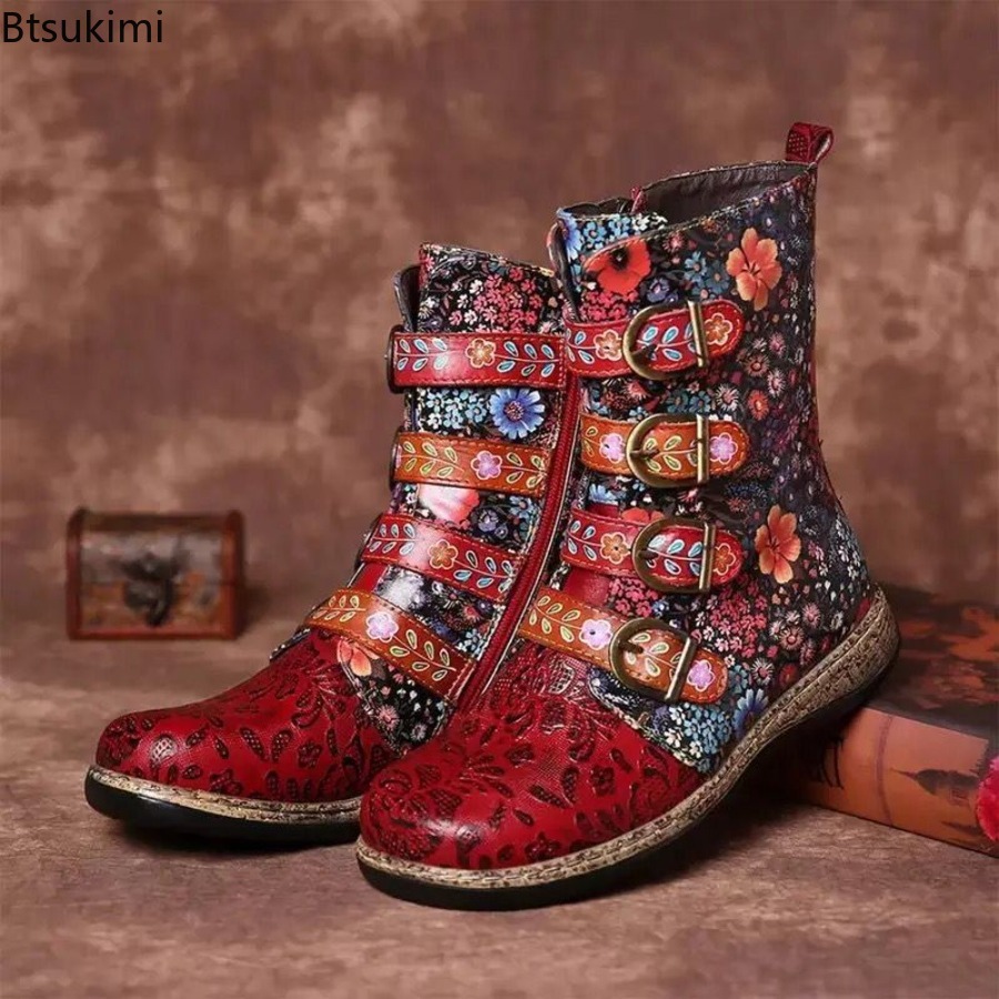Stivali in pelle stampata da d - Vintage Fashion Ladies recensione e prezzo