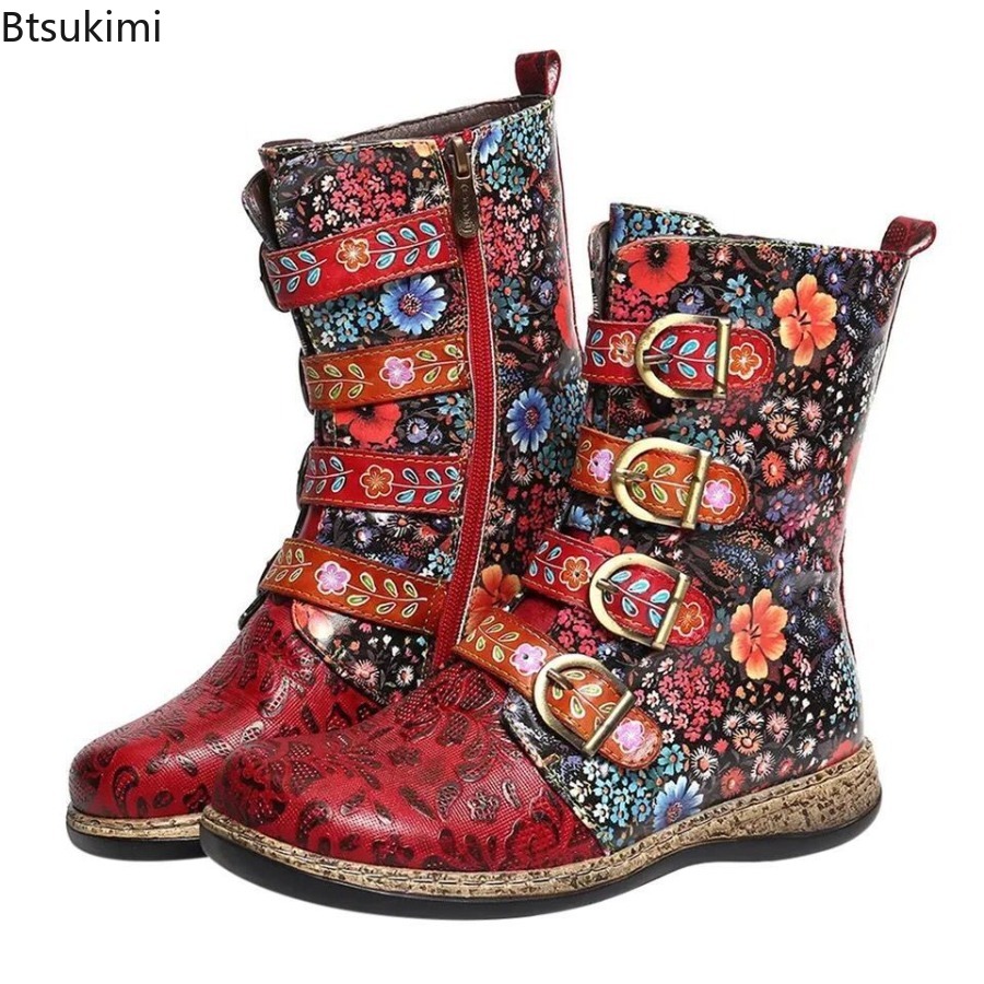 Stivali in pelle stampata da d - Vintage Fashion Ladies recensione e prezzo