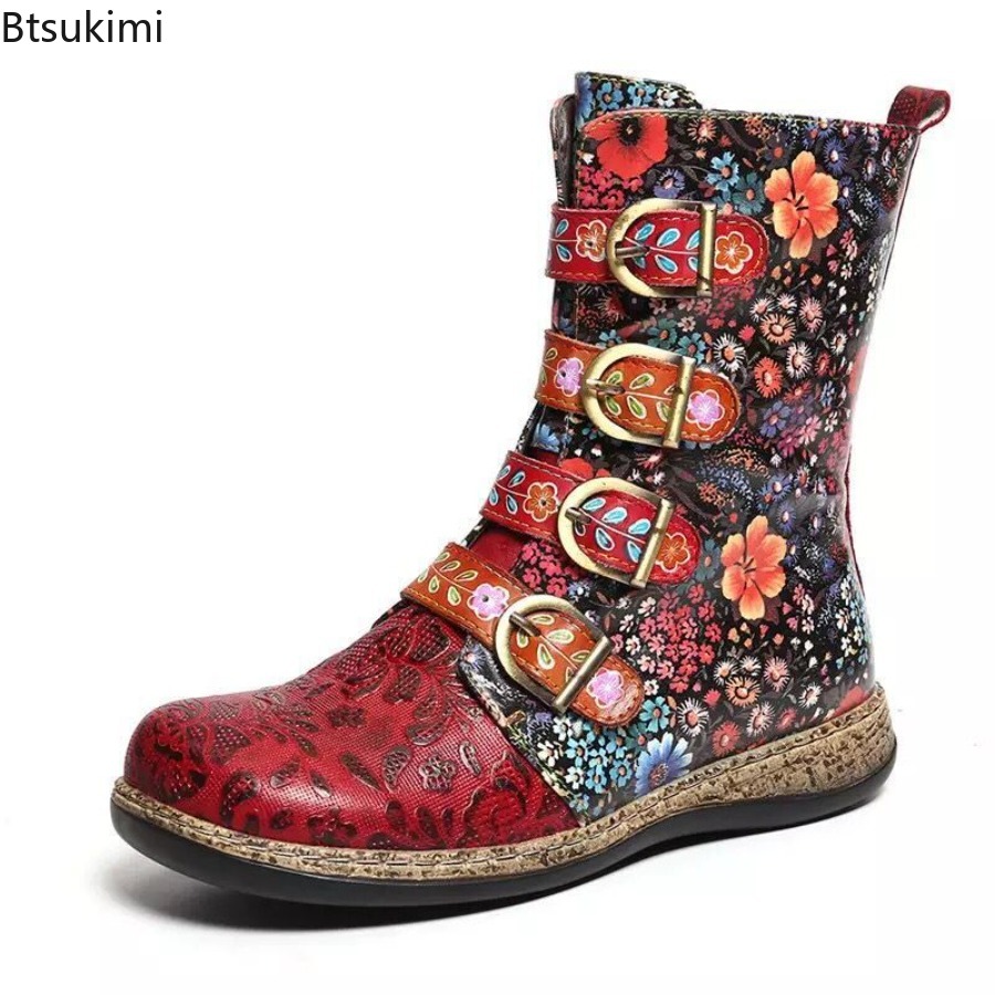 Stivali in pelle stampata da d - Vintage Fashion Ladies recensione e prezzo